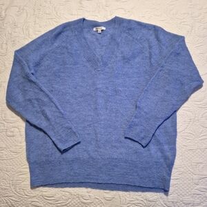 Madewell Ginny women's XS blue V Neck pullover loose knit oversize EUC